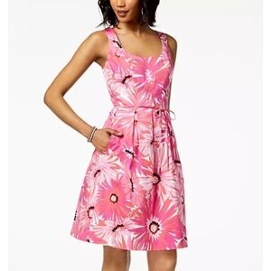 Pappagallo Pink Floral Dress‎ Size 14 Coastal Grandmother Chic Preppy Maximalist